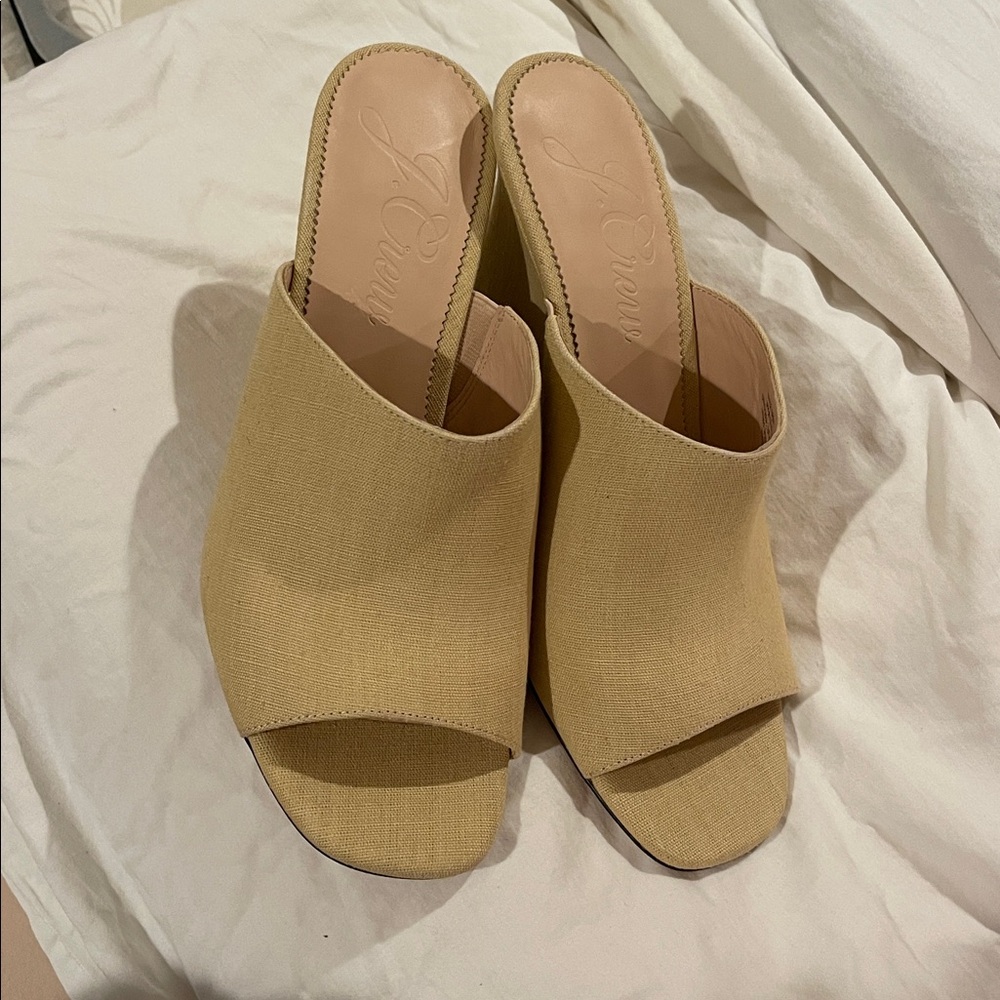 J. Crew Beige Open-Toe Slides